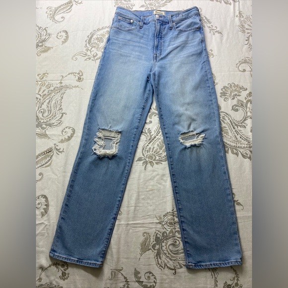 Madewell Denim - Madewell The Perfect Vintage
Straight Jeans Womens 29 Blue High
Rise Distressed